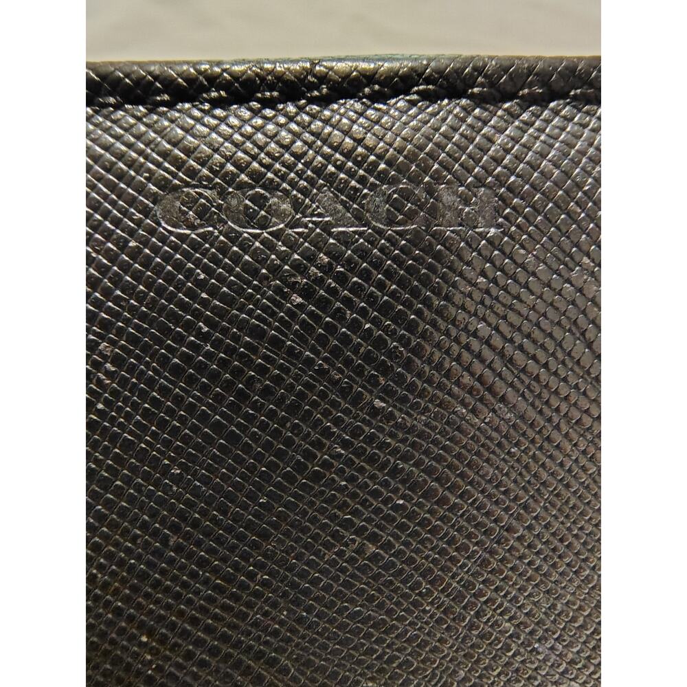 Vintage Coach Wallet Slim Bifold Black Cross-grain Leather Classic Men's Women's - Picture 10 of 15